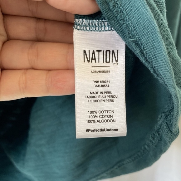 NATION LTD Women’s XS Green Sabine Balloon Puff Sleeve Casual Pullover Tee - Picture 7 of 12